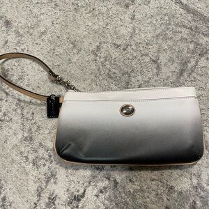 Coach Gradient Black and White Wristlet